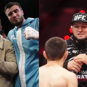 Dmitry Bivol (L), Khabib Nurmagomedov (R)