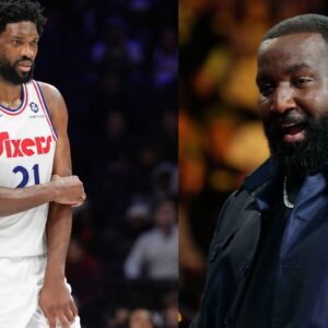 Joel Embiid and Kendrick Perkins