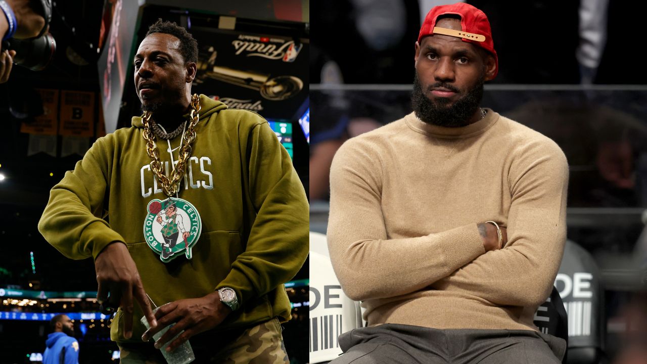 Paul Pierce (L), LeBron James (R)