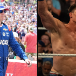 Kyle Busch (L) and John Cena (R)