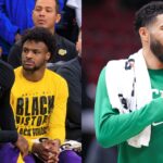 LeBron and Bronny James (Left) and Jayson Tatum (Right)