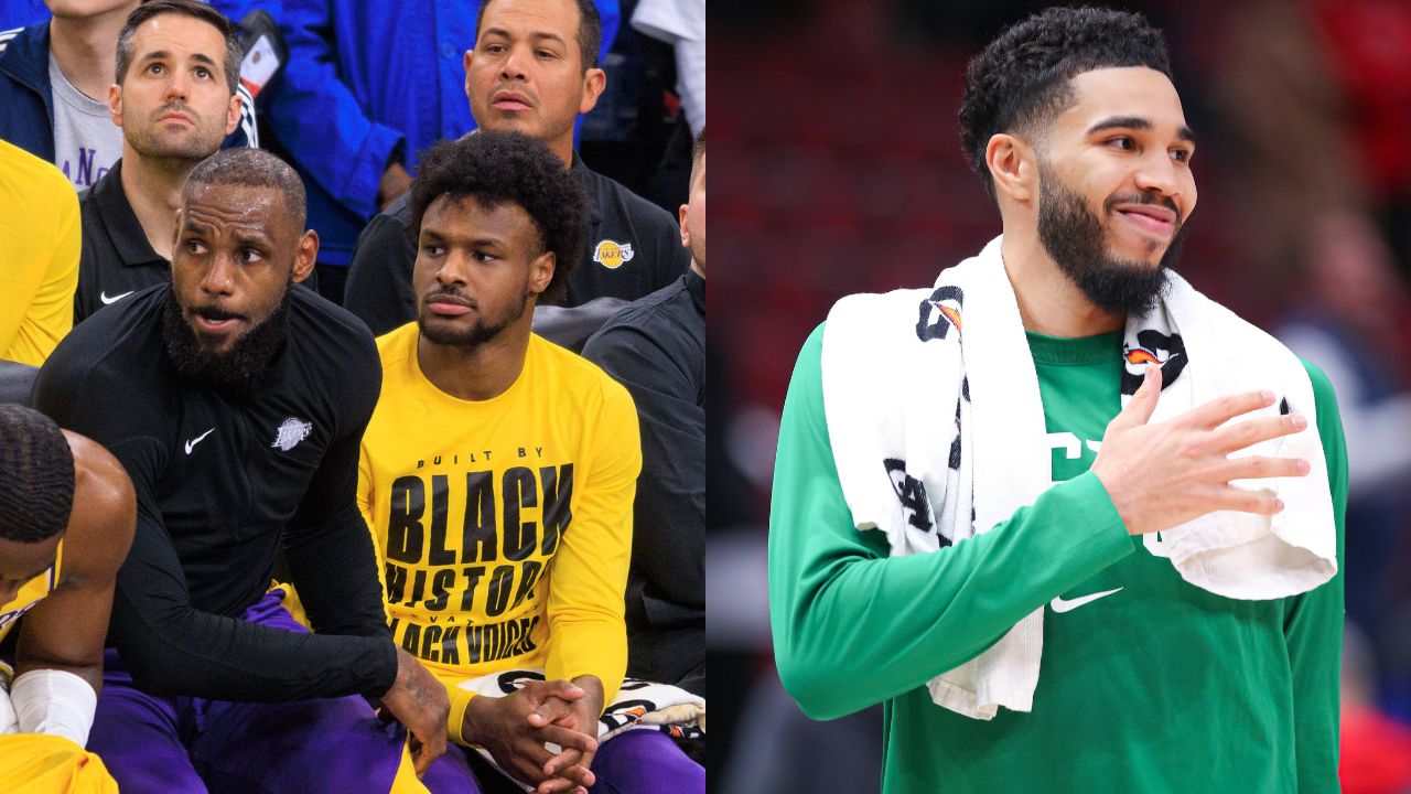 LeBron and Bronny James (Left) and Jayson Tatum (Right)