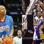 Derrick Coleman (L), Derrick Coleman and Shaquille O'Neal (R)