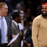 Brian Scalabrine (L), LeBron James (R)