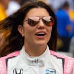 May 26, 2024; Indianapolis, Indiana, USA; Indycar Series driver Katherine Legge during the 108th running of the Indianapolis 500 at Indianapolis Motor Speedway. Mandatory Credit: Mark J. Rebilas-Imagn Images