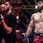 Islam Makhachev (L), Magomed Ankalaev (R)