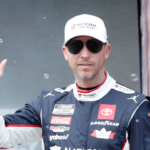 NASCAR Cup Series driver Denny Hamlin (11) walks out onto the stage for driver introductions before the EchoPark Automotive Grand Prix at Circuit of the Americas.