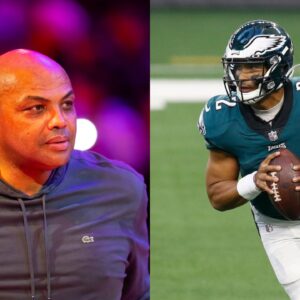 Charles Barkley (L) and Jalen Hurts (R)