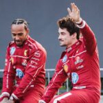 Milan, The Scuderia Ferrari HP Drivers Presentation by UniCredit event with the passage of the Formula 1 single-seaters driven by the team s drivers on the city circuit in Piazza Castello Milan