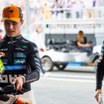 15th March 2025; Melbourne Grand Prix Circuit, Melbourne, Victoria, Australia; Australian Formula 1 Grand Prix; Qualifying Day; Lando Norris and Oscar Piastri on the podium after qualifying 1st and second