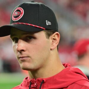 San Francisco 49ers quarterback Brock Purdy (13) looks on after losing to the Arizona Cardinals at State Farm Stadium.