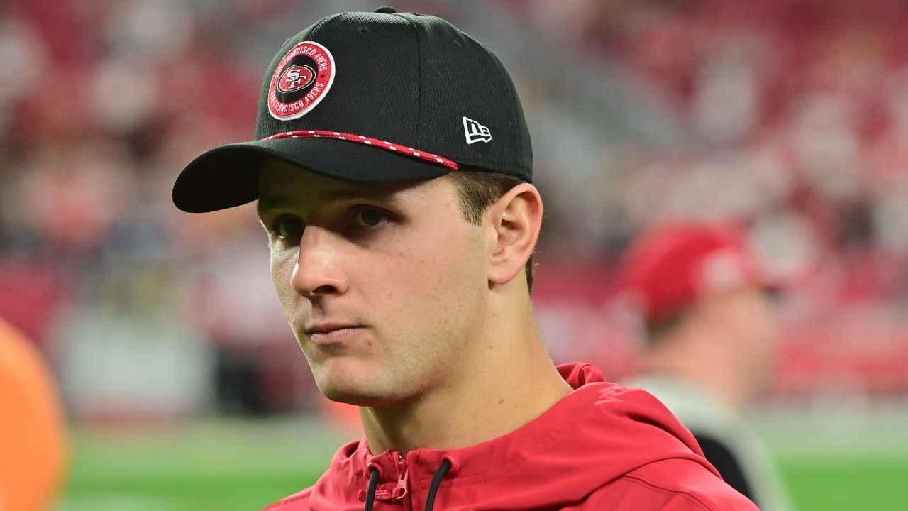 San Francisco 49ers quarterback Brock Purdy (13) looks on after losing to the Arizona Cardinals at State Farm Stadium.