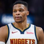 Denver Nuggets guard Russell Westbrook (4) in the second half against the Indiana Pacers at Gainbridge Fieldhouse.