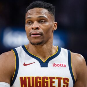 Denver Nuggets guard Russell Westbrook (4) in the second half against the Indiana Pacers at Gainbridge Fieldhouse.