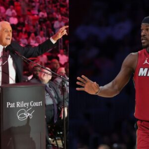 Pat Riley (L), Jimmy Butler (R)