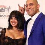 Alex Pereira and Nina Daniele walks the red carpet at the Fighters Only World MMA Awards at The Theatre at Virgin Hotels on December 5, 2024 in Las Vegas, Nevada.