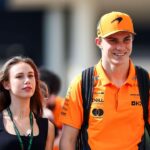 Oscar Piastri of Australia and McLaren and Girlfriend Lily Zneimer gesturing, Gesture, Qualifying, F1 Grand Prix of Abu Dhabi, Yas Marina Circuit on December 07, 2024 in Abu Dhabi, United Arab Emirates
