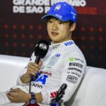 TSUNODA Yuki (jap), Visa Cash App RB F1 Team VCARB 01, portrait, press conference, PK, Pressekonferenz during the Formula 1 Grande Premio de Sao Paulo 2024, 21th round of the 2024 Formula One World Championship, WM, Weltmeisterschaft from November 1 to 3, 2024 on the Interlagos Circuit, in Sao Paulo, Brazil