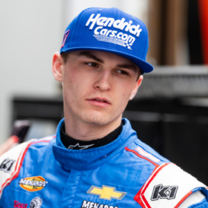 Feb 14, 2025; Daytona Beach, Florida, USA; ARCA Series driver Corey Day (77) during practice for the Ride the 'Dente 200 at Daytona International Speedway. Mandatory Credit: Mark J. Rebilas-Imagn Images