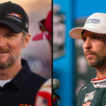 Dale Earnhardt Jr. (L) and Denny Hamlin (R)