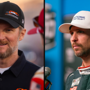 Dale Earnhardt Jr. (L) and Denny Hamlin (R)