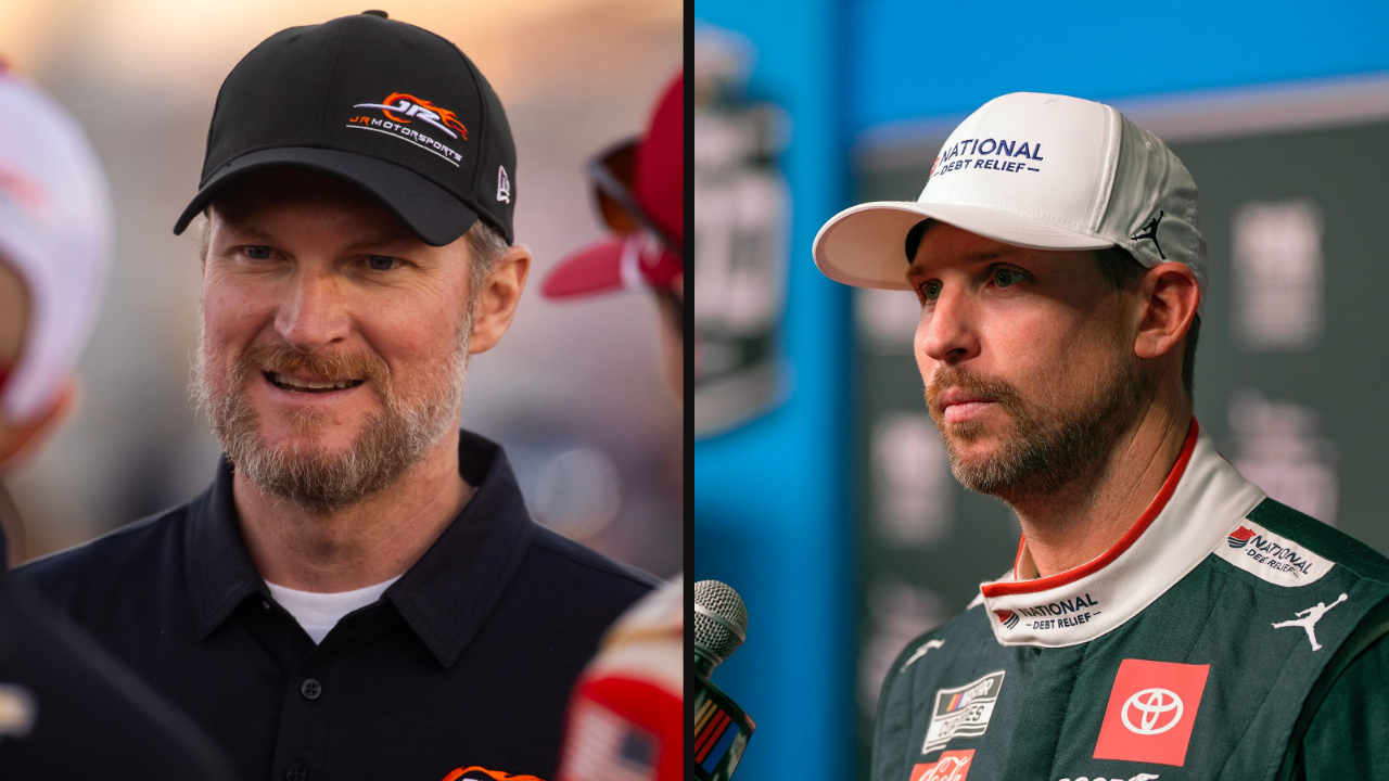 Dale Earnhardt Jr. (L) and Denny Hamlin (R)