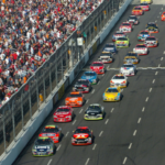 Oct 22, 2006; Martinsville, VA, USA; Nextel Cup Series driver (48) Jimmie Johnson leads the pack as he won the Subway 500 at Martinsville Speedway in Martinsville, VA. Mandatory Credit: Photo by Pouya Dianat-Imagn Images © Copyright Pouya Dianat