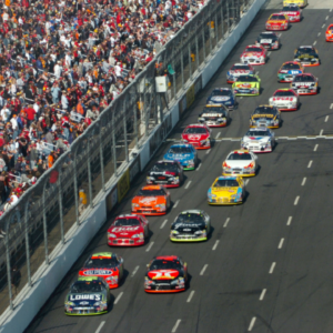 Oct 22, 2006; Martinsville, VA, USA; Nextel Cup Series driver (48) Jimmie Johnson leads the pack as he won the Subway 500 at Martinsville Speedway in Martinsville, VA. Mandatory Credit: Photo by Pouya Dianat-Imagn Images © Copyright Pouya Dianat