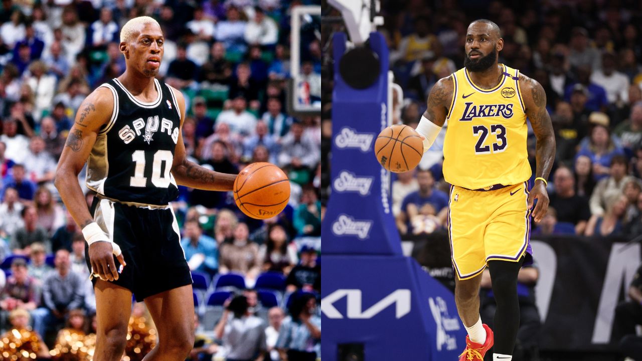 Dennis Rodman (L) and LeBron James (R)