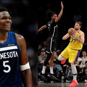 Anthony Edwards (L), Luka Doncic (R)