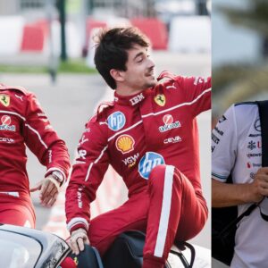 Lewis Hamilton, Charles Leclerc (L) and Valtteri Bottas (R)
