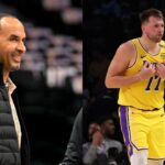 Nico Harrison(L) and Luka Doncic(R)