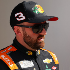 Feb 16, 2025; Daytona Beach, Florida, USA;NASCAR Cup Series driver Austin Dillon (3) walks to the drivers meeting before the Daytona 500 at Daytona International Speedway. Mandatory Credit: Peter Casey-Imagn Images