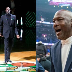 Kevin Garnett (L), Michael Jordan (R)
