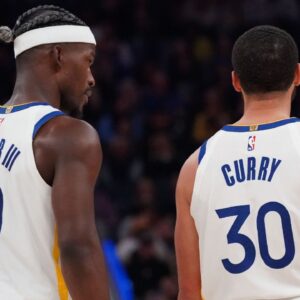 Jimmy Butler (L) and Stephen Curry (R)