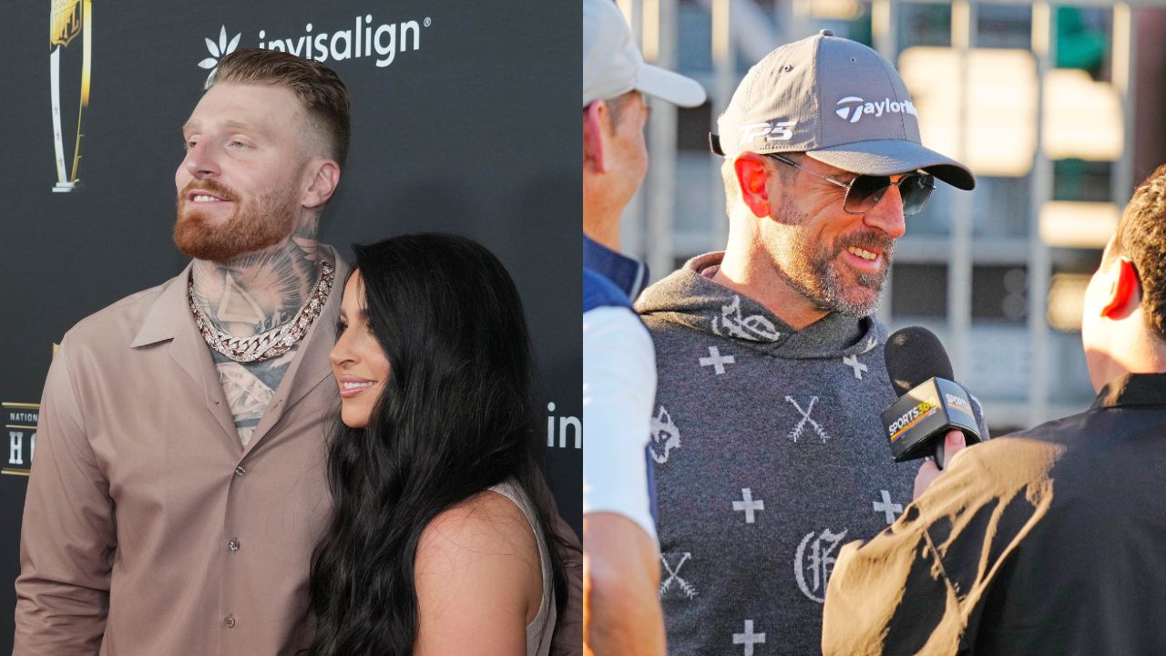 Maxx Crosby and Aaron Rodgers