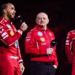 Scuderia Ferrari SF-25 livery reveal with HAMILTON Lewis (gbr), Scuderia Ferrari SF-25, VASSEUR FrÃ dÃ ric (fra), Team Principal & General Manager of the Scuderia Ferrari, LECLERC Charles (mco), Scuderia Ferrari SF-25, portrait, during the F1 75 Live at The O2, F1 2025 season Launch event, on February 18, 2025 in London, United Kingdom
