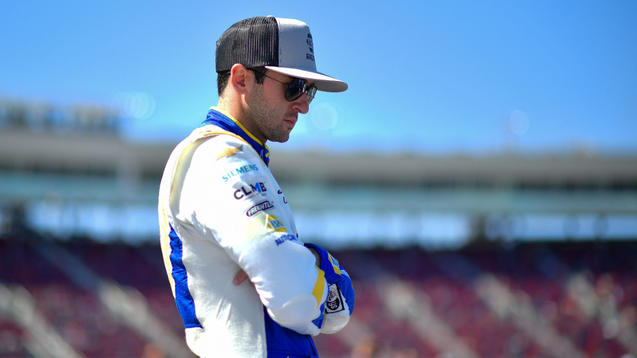 Mar 8, 2025; Avondale, AZ, USA; NASCAR Cup Series driver Chase Elliott (9) during qualifying for the Shrines Children’s 500 at Phoenix Raceway. Mandatory Credit: Gary A. Vasquez-Imagn Images