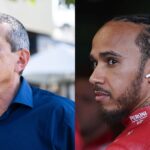 Guenther Steiner (L) and Lewis Hamilton (R)