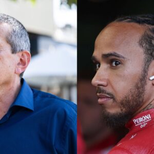 Guenther Steiner (L) and Lewis Hamilton (R)