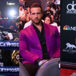 Devin Haney (L), Tristan Tate (C), Bhad Bhabie (R)