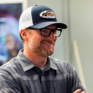Feb 14, 2025; Daytona Beach, Florida, USA; NASCAR Cup Series team owner Dale Earnhardt Jr during practice for the Daytona 500 at Daytona International Speedway. Mandatory Credit: Mark J. Rebilas-Imagn Images