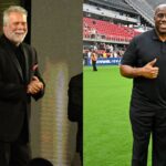 Kevin Nash (L) and Magic Johnson (R)