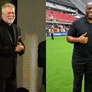 Kevin Nash (L) and Magic Johnson (R)