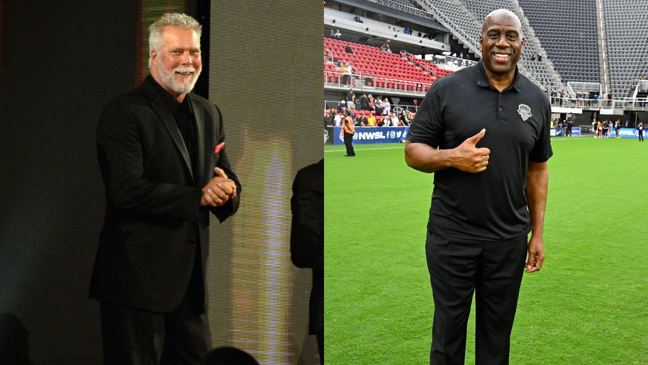 Kevin Nash (L) and Magic Johnson (R)