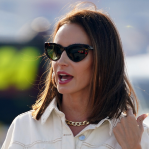 Sep 5, 2021; Darlington, South Carolina, USA; Samantha Busch walks down pit road prior to the Cook Out Southern 500 at Darlington Raceway. Mandatory Credit: Jasen Vinlove-Imagn Images