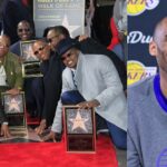 Johnny Gill of New Edition (L) and Kobe Bryant (R)