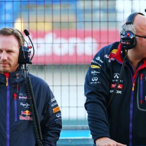 (L to R): Christian Horner (GBR) Red Bull Racing Team Principal with Rob Marshall (GBR) Red Bull Racing Chief Engineering Officer. 02.02.2015. F1 Testing Jerez