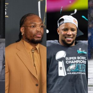 Stephen A. Smith, Derrick Henry, Saquon Barkley and Christian McCaffrey
