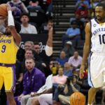 Bronny James(L) and Gilbert Arenas(R)